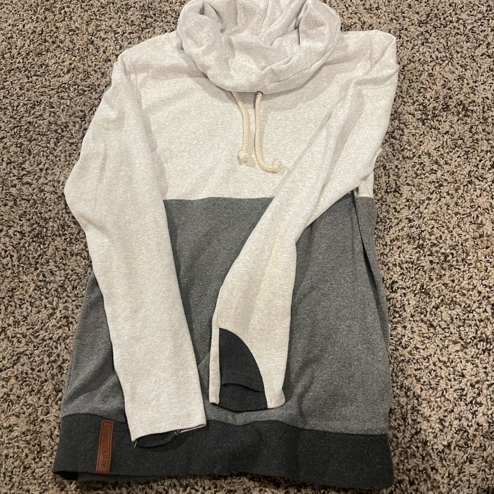 Ampersand Ave Gray Cowl Neck Sweatshirt